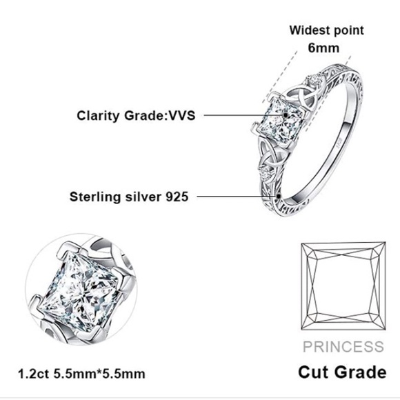 10k Love Trinity Celtic Knots Engagement Ring - Picture 12 of 12